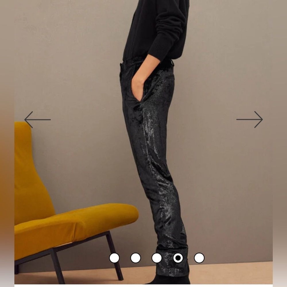ba&sh Kodi Noir Pants Women's size 4 Glitter Shimmer Sparkles Night Out - Picture 2 of 16